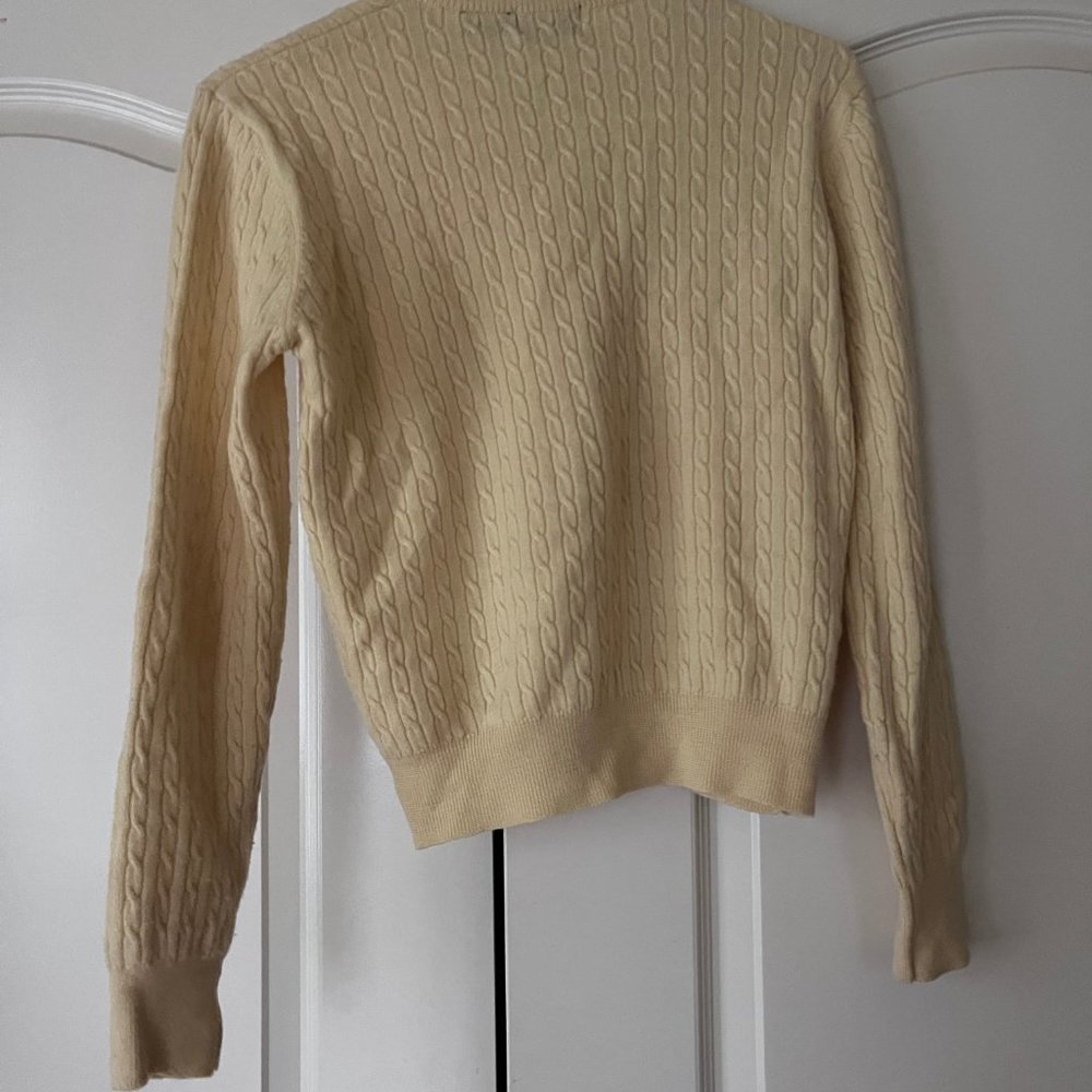 Vintage 100% Wool Solid Yellow Pullover Sweater S… - image 3